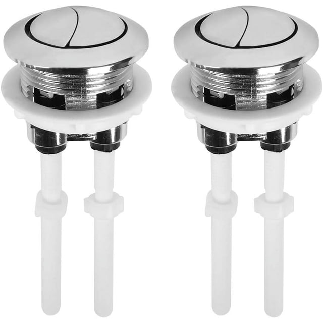 Juego de 2 botones para cisterna de inodoro, Mmgoqqt, ABS, 38mm, Plata