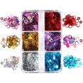 thumbnail image 1 of Lentejuelas redondas de burbujas de colores para uñas, escamas de brillo circulares iridiscentes ultrafinas para esmalte de Gel, accesorios de decoración de Arte de uñas, 1 of 4