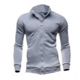 thumbnail image 3 of Jackets for Men Fall Winter Long Sleeve Stand Collar Zip Up Jacket with Pockets Cardigan Outerwear Coat, 3 of 4