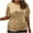 Khaki, variant on Hvyesh Women's Plus Size Tops Summer Short Sleeve T Shirts Slim Fit Pleated Blouses 2025 Oversized T Shirts Campañas de enero