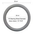 thumbnail image 3 of Funda para volante de coche, antideslizante, de silicona suave, universal, tamaño 33-42 cm (13"-16,5"), gris, 3 of 4