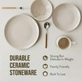 thumbnail image 7 of American Atelier, Round, Reactive Speckled Cream Stoneware Dinnerware Set, 4-Piece, 7 of 7