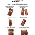 thumbnail image 6 of Elegant 5-10 Capacity Brown Leather Cedar Wood Lined Portable Travel Cigar Humidor Case with Humidifier, 6 of 7