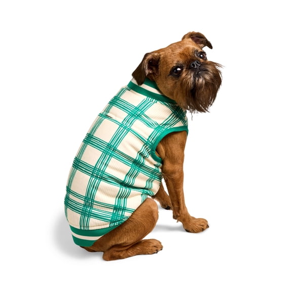 YOULY Plaid Pet Vest X-Small Green