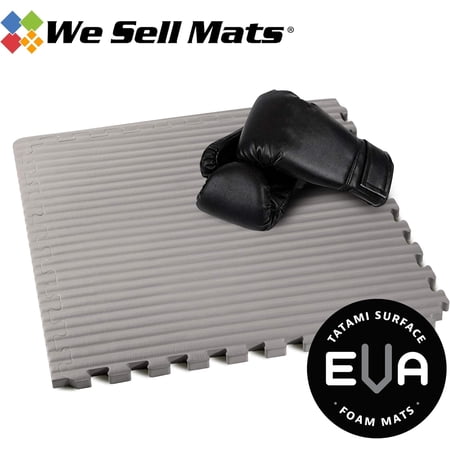 3/4 Inch Thick Martial Arts EVA Foam Exercise Mat, Tatami Pattern, Interlocking Floor Tiles for Home Gym, MMA, Anti-Fatigue Mats, 24 in x 24 in