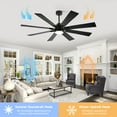 thumbnail image 4 of 72 inch Outdoor Ceiling Fans for Patios, 8 Blades Modern Black Large Airflow Industrial Ceiling Fan, 4 of 7