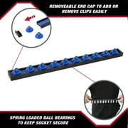 Hyper Tough 1/4-inch Drive Socket Rail Organizer, Blue