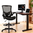 thumbnail image 2 of BestOffice Ergonomic Drafting Chair for Standing Desk, Tall Mesh Stool with Flip Up Arms & Foot Rest, Dark Black, 2 of 7
