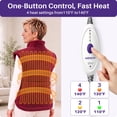 thumbnail image 6 of KEKOY Heating Pad for Full Body Stress Relief, Ultra Soft Electric Heat Pad with 4 Heat Settings, 2-Hour Auto Shut-Off, Fast Heating, Detachable Belt, 24" x 33", Burgundy, 6 of 12