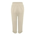 thumbnail image 5 of Kcodviy Women Casual Trousers with Womens Casual Pants Size 14 Elastic Waist Solid Color Womens Casual Drawstring Pants High Waist Ruched Bandage Linen Loose Trousers, 5 of 5