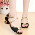 thumbnail image 2 of Gubotare Girls Dress Shoes Sandal Girls Dress Shoes Toddler Kids Heels Sandals Ankle Strap Wedding Party Girl Shoes (Black,Big Kids 1), 2 of 6