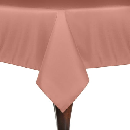 

Ultimate Textile (5 Pack) 60 x 60-Inch Square Polyester Linen Tablecloth - for Wedding Restaurant or Banquet use Coral
