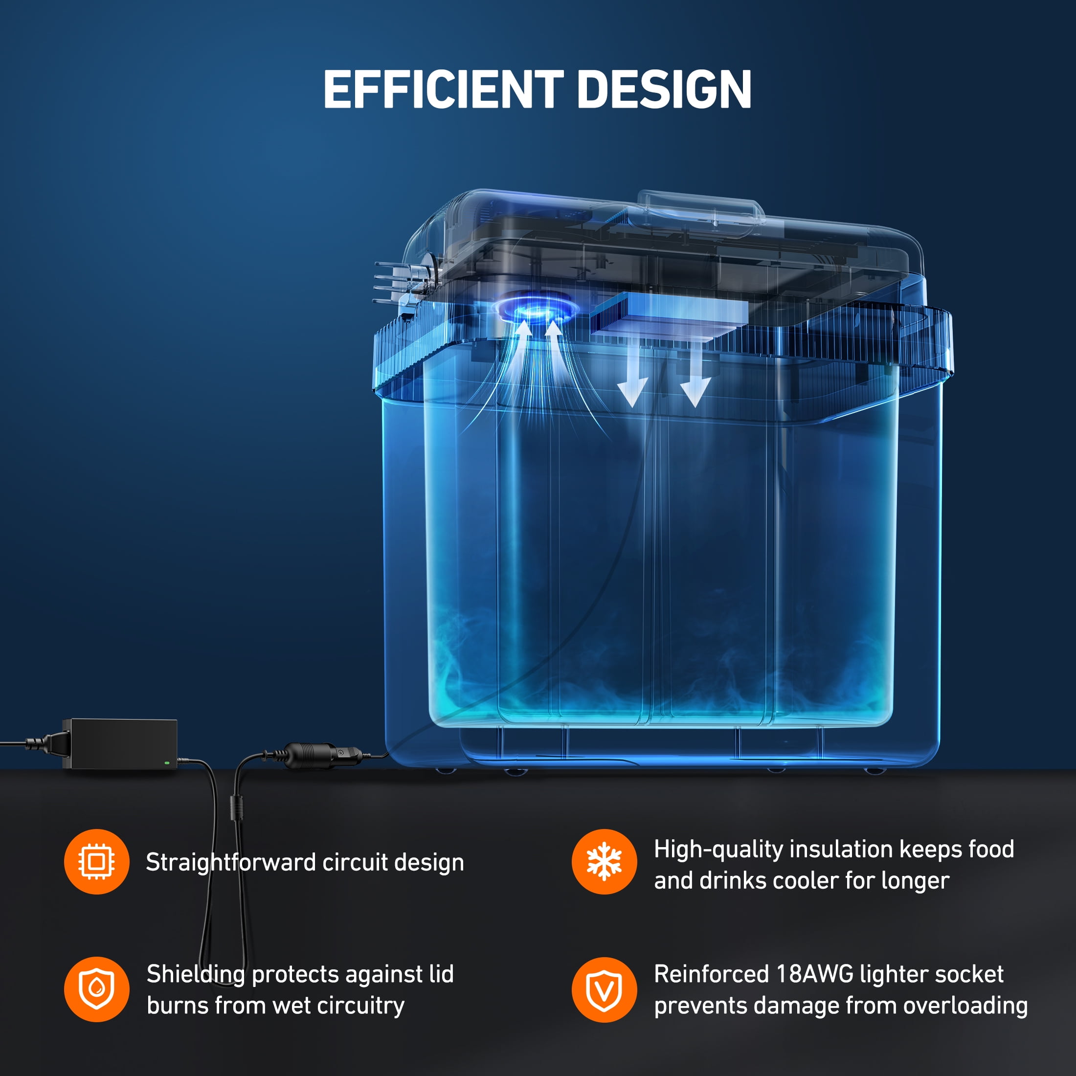 AstroAI Cooler Car Refrigerator 26 QT/24 L, 12V Car Electric Cooler RV refrigerators RV Freezer Fridge Camping Cooler for Beverage, Beer, Wine, Fruits, Home and Travel with 2 Ice Packs, AC/DC