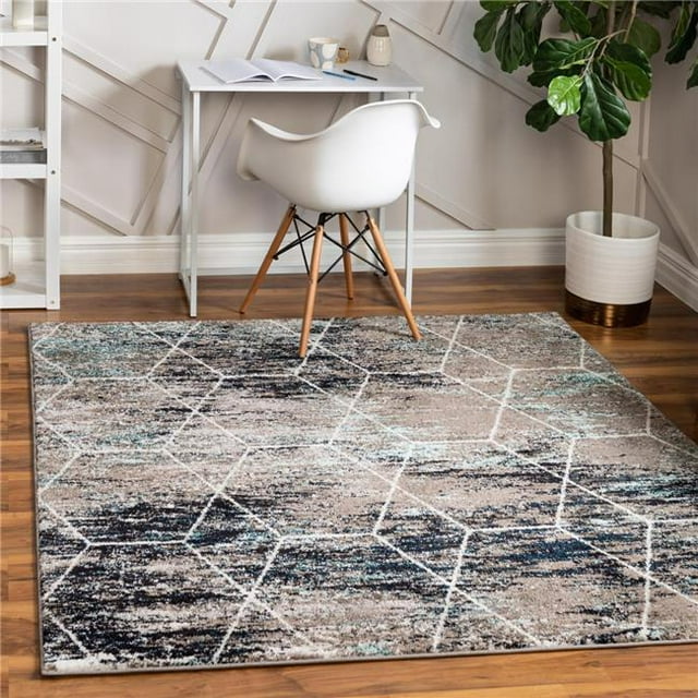 Unique Loom 3151797 6 x 6 ft. Geometric Trellis Frieze Square Area Rug, Multi Color