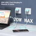 thumbnail image 5 of Charger Compatible for iPhone 18 17 16 15 Charger Fast Charging,2 Pack 20W USB C Charger Block with 6FT Type C Cable Compatible with iPhone Duo,18 Pro/18Pro Max,iPhone 17/16/15 Series,Green, 5 of 6