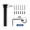 thumbnail image 5 of Standard Decorative Window Curtain Rods 30 To 116 Inch 5/8 Inch Diameter Small Curtain Rod Set Heavy Duty Drapery Rods With Brackets-Black, 5 of 5