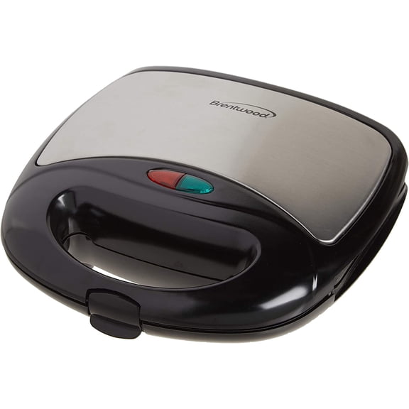 Brentwood Compact Dual Sandwich Maker, Non-Stick Waffle Maker in Black