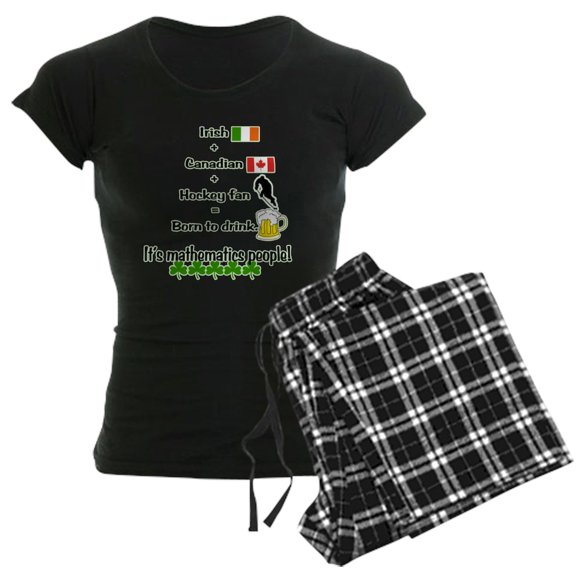 CafePress - St. Patrick's Day Mathematics Women's Dark Pajamas - Women's Short Sleeve Print T-Shirt and Pants Dark Cotton Pajama Set