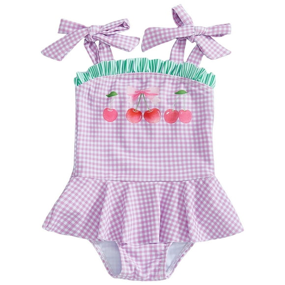gdxvjhbj Maillot de Bain Filles Bébé Fille une Pièce Maillot de Bain Tout-Petit Sans Manches Bikini de Plage Maillot de Bain 12 18 Mois (Violet,12-18 Mois)