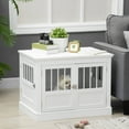 thumbnail image 2 of PawHut 31" Dog Crate Furniture End Table with Three Doors for Small Dogs, 2 of 10