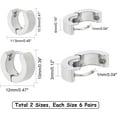 thumbnail image 2 of 1 box 12 Pairs 2 Sizes Thick Huggie Hoop Earrings Hypoallergenic Stainless Steel Ring Earring 1mm Pin Small Hoop Earrings set Earwires Components Stainless Steel color 304 Stainless Steel, 2 of 5