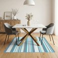 thumbnail image 3 of ODIKA 5'x7' Welcome Motif Door Striped Entry Layered Front Doormat Stripe Washable Area Rug None for Dining Room, Under Table, Home Office, Non-Slip Chair-Friendly, 3 of 7