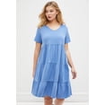 thumbnail image 3 of ellos Women's Plus Size Tiered Tee Dress - 14/16, Blue Sky, 3 of 3