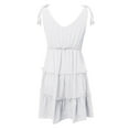 thumbnail image 5 of Summer Dresses For Women 2024 Vacation Summer Casual V Neck Sleeveless Mini Dress Tie Shoulder Width Layered Ruffles Flowing A Line Dresses Short Dresses Sun Dress, 5 of 6