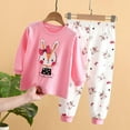 thumbnail image 3 of Baby Girls Shoulder Button Cartoon Long-sleeved Tops+ Print Pants Underwear/pajamas/Homewear Suit, 3 of 3