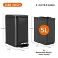 thumbnail image 7 of BIQWBIC 10L/2.6 Gallon Stainless Steel Bathroom Trash Can with Lid – Foot-Operated Garbage Bin with Removable Bucket, 2-Pack, Black – Perfect for Office & Bedroom, 7 of 7