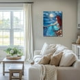 thumbnail image 3 of Coastal Wall Art Blue Pictures Wall Decor Bathroom Decorations Sea Shell Canvas Art 12"x 16" Girl Wall Painting for Bedroom Kitchen, 3 of 6