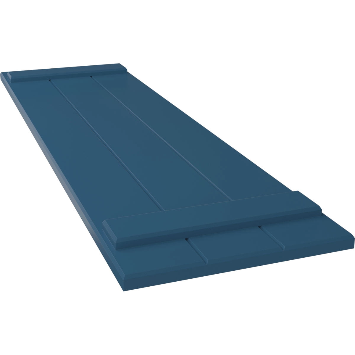 Ekena Millwork 16 1/8"W x 42"H True Fit PVC Three Board Joined Board-n-Batten Shutters, Sojourn Blue (Per Pair - Hardware Not Included)