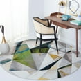 thumbnail image 2 of SAFAVIEH Porcello Karenza Geometric Area Rug, Ivory/Green, 6'7" x 6'7" Round, 2 of 8