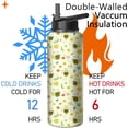 thumbnail image 5 of 32oz Cat Themed Insulated Water Bottle with Handle & Straw, Stainless Steel Travel Tumbler for Coffee & Drinks, Gift for Women - Mother''s Day, Christmas, 5 of 6
