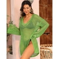 thumbnail image 4 of Alove Swimsuit Beach Coverups V Neck Cover Up Women Crochet Hollow Out Tops Side Split Swim Bikini Bathing Suit Loose Fit Beach Dress, 4 of 8