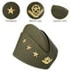 thumbnail image 4 of GAXIRE BESTOYARD Sombrero de baile marinero, espectáculo de baile cuadrado, abanico de velero, azafata, barco, otoño, tres estrellas, boinas de trigo, gorra militar (verde militar), 4 of 4