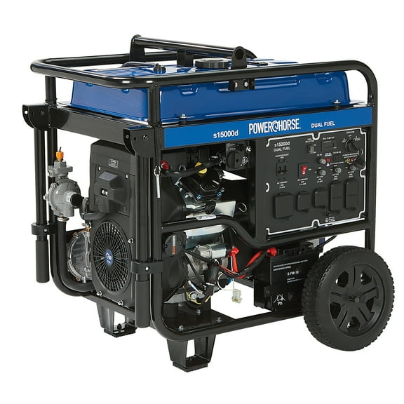 Powerhorse Dual-Fuel Generator, 15,000 Surge Watts, 12,000 Rated Watts, CO Shutdown