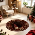 thumbnail image 5 of Pincandy 3D Illusion Christmas Round Rug Quilted Santa in Library Design, Non-Slip Circular Floor Mat for Living Room & Bedroom Décor, 5 of 6