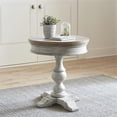 thumbnail image 4 of Chaise Ronde à Piédestal en Bois Blanc Cassé Heartland avec Table d'Appoint, 4 of 6