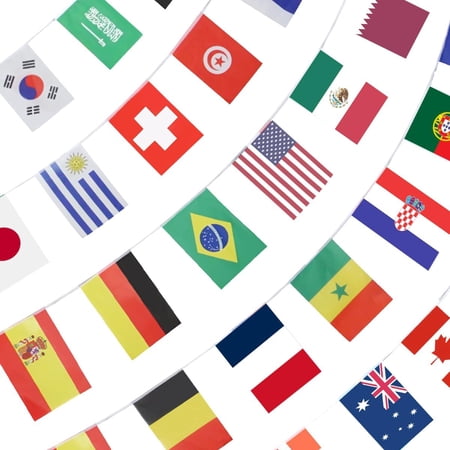 2026 World Cup 48 Countries String Flag, International Bunting Pennant Banner, Decoration for Grand Opening, Sports Bar, Party Events - 46 Feet Flags
