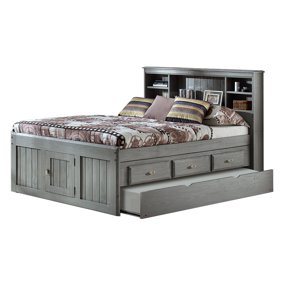 American Furniture Classics Solid Pine Full Captains Bookcase Bed