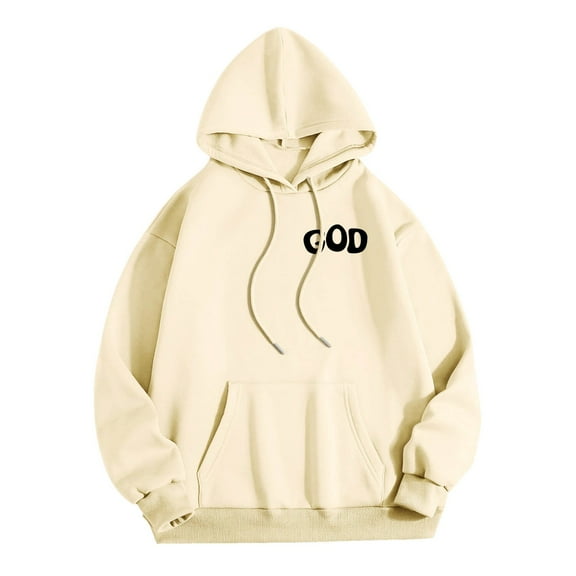 XINXIAOO Hoodies Sweatshirt for Women Long Sleeve Hoodie Womens Pullover Sweatshirt Oversized Hoodies for Women Beige Sweatshirt Womens Winter Essentials Streetwear Clothes