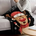 thumbnail image 3 of Merry Christmas Blanket Soft Cozy Warm Throw Blanket for Couch, Plush Fuzzy Flannel Fleece Blankets for Sofa, Winter Cartoon Xmas Deer Snowflake Bed Blankets Lightweight Gifts for Women, 40"x60", 3 of 9