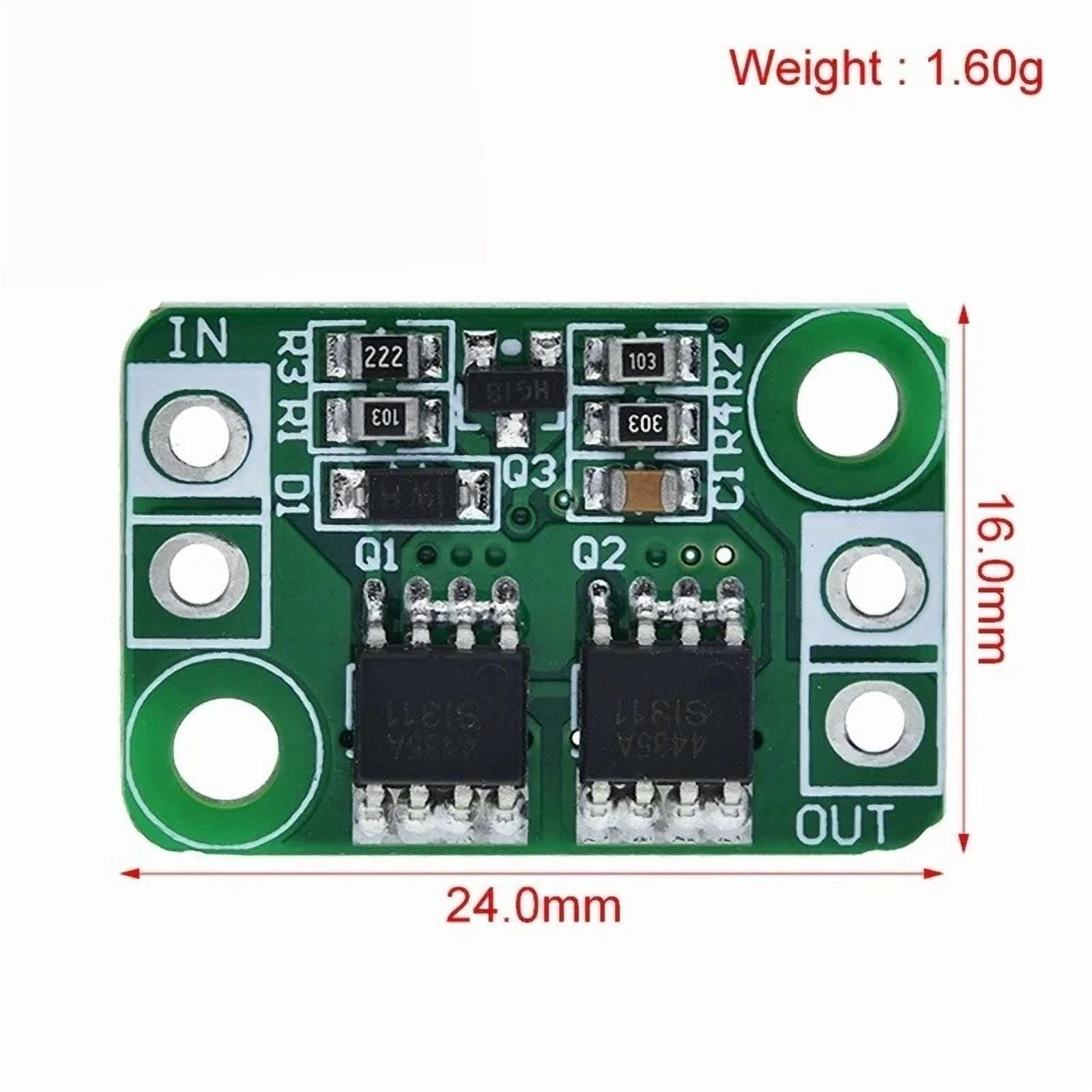 CRESTIN- 5Pcs Dc3-30V 4A Ideal Diode Module Battery Protect Anti Reverse Connection