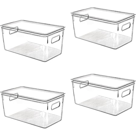 4 10 X 6 X 5 Clear Plastic Storage Bins For Home Organization