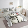 thumbnail image 3 of Manfei Kawaii Winter Snowman Bedding Comforter Set 7pcs for Boy, Xmas Tree Print King Bedding Sets, Kawaii Robin Bird Reversible Bed Sheets, Microfiber Bedroom Decor, 3 of 7