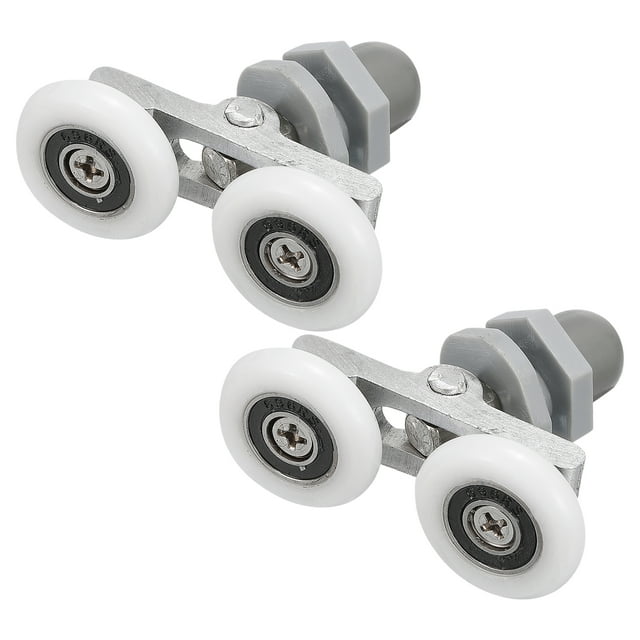 Unique Bargains Rouleaux de Porte de Douche, Rouleau Jumeau de Douche de 25mm de Diamètre, Pièces de Rechange pour Rouleau de Porte en Verre, Lot de 2