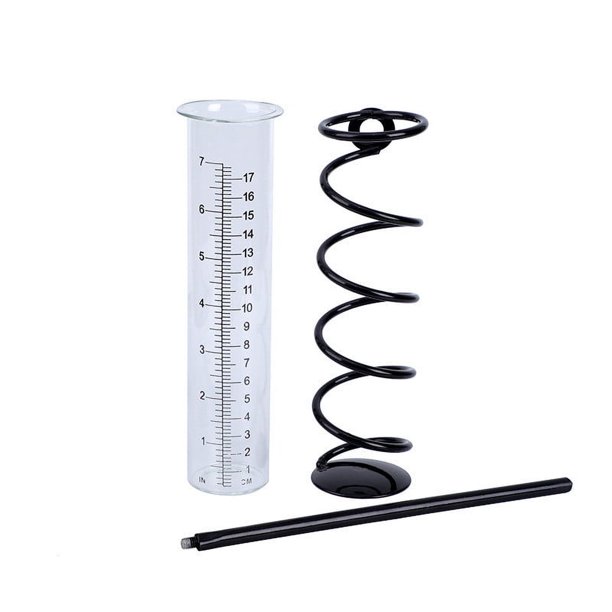 Apmemiss Rain Gauge, Glass Rain Gauge Outdoor, rain gauges for Yard with Stake Best Rated, Rain Water Meter Measuring with Metal Frame, Decorative for Garden, Deck, Lawn, Landscape, Backyard