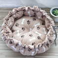 thumbnail image 7 of Plush Round Pet Bed, Soft Foldable Drawstring Adjustable Pet Cushion Bed, Non‑Slip Warm Sleeping Nest for Small Dogs Cats, Cozy Indoor Pet Sleeping Mat for Rest and Sleep, 7 of 7