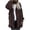 #01Coffee, variant on Women Hooded Cardigan Fuzzy Jacket Winter Open Front Fleece Coat Outwear with Pockets Multicolor L